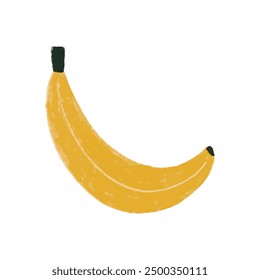 Bananenfrucht Banan in Schale in handgezeichnetem Doodle-Stil