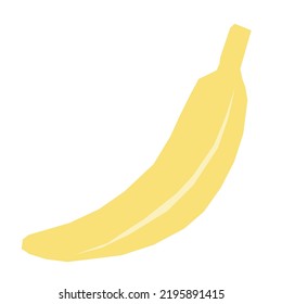 Whole banana fruit in a flat hand-drawn style. Vector fruit isolated on a white background