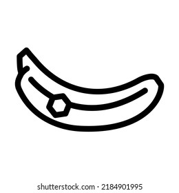 whole banana line icon vector. whole banana sign. isolated contour symbol black illustration
