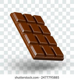 Whole bar of chocolate. Aromatic solid dessert. Classic sweets