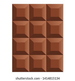 A whole bar of milk chocolate on a white background