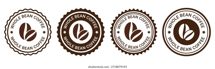 Ganze Bohne Kaffee Logo Kollektion Vektorvorlage