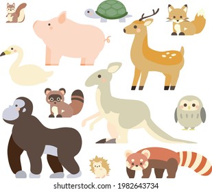 whole body of 12 animals illustrations set 3