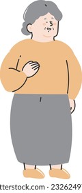 Whole body elderly illustration (fashion)