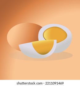whole boiled and sliced eggs
