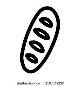 whole bread lineart vector illustration icon with doodle hand drawn style for coffee shop and coloring book