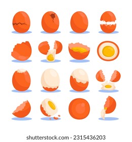 whole and broken eggshell illustration