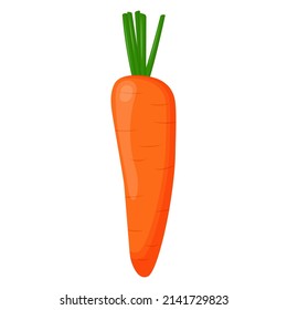 Whole Carrot Isolated On Background Flat Stock Vector (Royalty Free