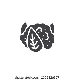 Whole cauliflower vector icon. filled flat sign for mobile concept and web design. Cauliflower glyph icon. Symbol, logo illustration. Vector graphics