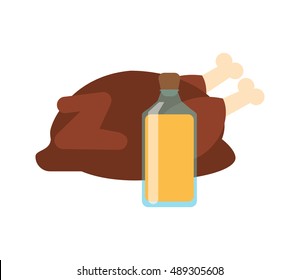 whole chicken and juice bottle icon