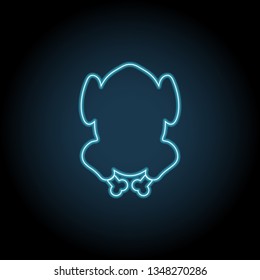Whole chicken, turkey neon glow icon. Simple thin line, outline vector of Fast food icons for UI and UX, website or mobile application