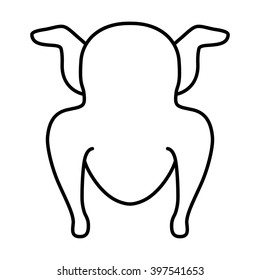 Whole chicken / turkey thin line art vector vector icon for apps and websites