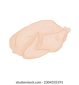 Whole Chicken Vector Illustration Isolated on White Background