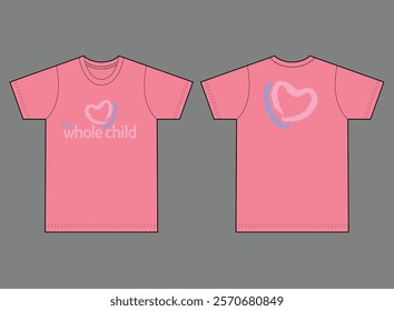 The whole child pink t-shirt design for kids 