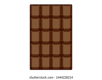 Whole chocolate bar icon vector isolated on a white background. Milk chocolate bar vector illustration