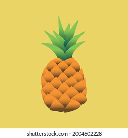 whole color pineapple in vector