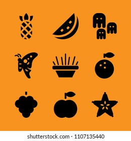 whole, container, tentacles and vegetarian icon set. Vector illustration for web and design.
