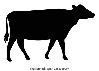 Whole cow or cattle flat vector icon for animal apps and websites