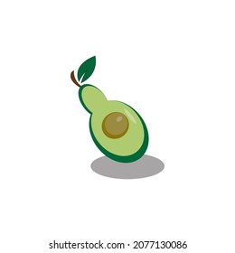 Whole and cut avocado hand drawn cartoon art illustration Free Vector