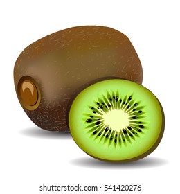 whole and cut kiwi