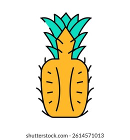 whole cut pineapple line icon vector. whole cut pineapple sign. isolated symbol illustration