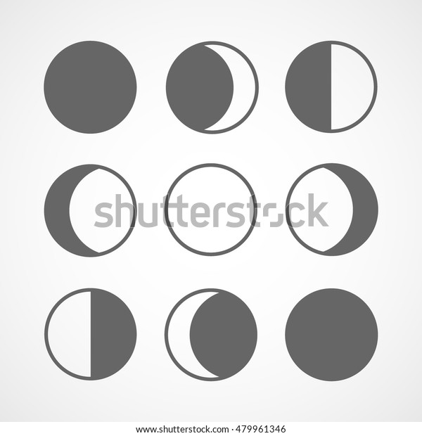 Whole Cycle Moon Phases Line Icon Stock Vector (Royalty Free) 479961346 ...