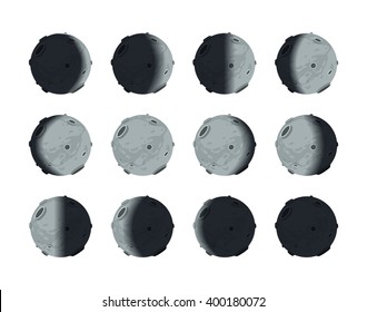 Whole Cycle Moon Phases New Moon Stock Vector Royalty Free 400180072 Whole Cycle Moon Phases New Moon Stock Vector Royalty Free 400180072