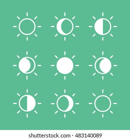 Whole Cycle Sun Phases Line Icon Stock Vector (Royalty Free) 483140089 ...