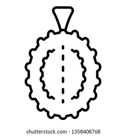Whole durian icon. Outline whole durian vector icon for web design isolated on white background