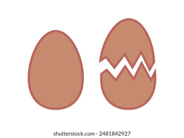 Whole egg and broken egg