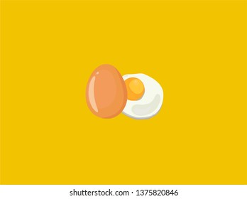 Whole egg and Fried Egg  vector image
