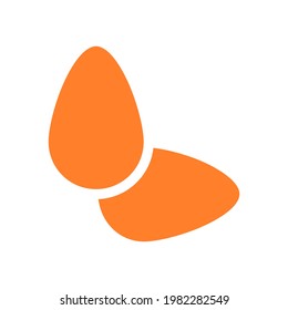 Huevo entero y mitad de huevo. Ilustración vectorial. icono de huevo
