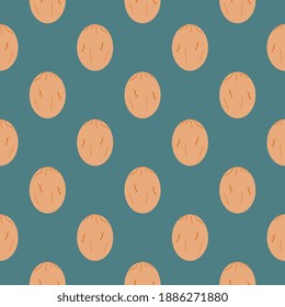 Whole egg , seamless pattern on a mint green background.