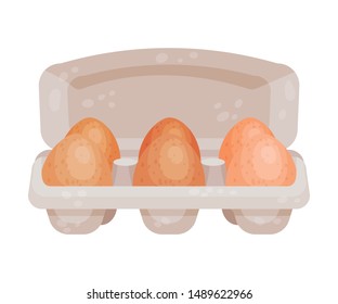 Whole eggs in the package. Vector illustration on a white background.
