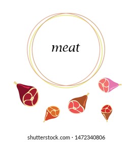Whole foot, fresh meat. Image for farm shop concept. Vector background.