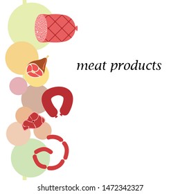 Whole foot, fresh meat. Image for farm shop concept. Vector background.