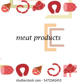 Whole foot, fresh meat. Image for farm shop concept. Vector background.