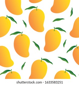 Whole and fresh mango pattern background