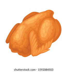 Whole Fried Chicken Isolated on White Background