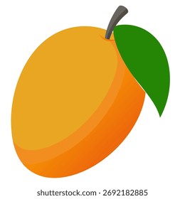 Mango mit ganzen Früchten. Isolierte Vektorgrafik auf weißem Hintergrund