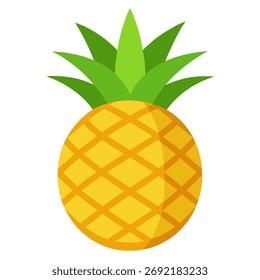 Piña entera. Ilustración vectorial aislada sobre fondo blanco
