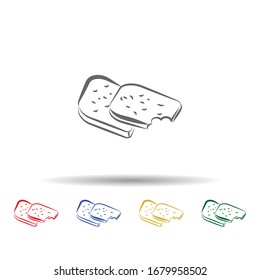 Whole grain, bread hand drawn multi color icon. Simple thin line, outline vector of blood donation icons for ui and ux, website or mobile application
