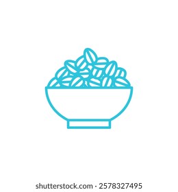 Whole Grain Oats Bowl icon. Isolated on white background. 