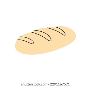 Whole grain wheat bread icon. Bakery pastry products silhouette. Vector illustration.
