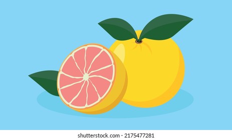 pomelo entero y rodaja de pomelo