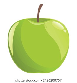 Whole green apple icon cartoon vector. Healthy food. Organic nutrition