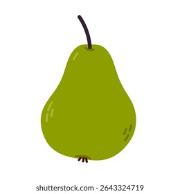 Whole green pear. Great for food-related content, packaging, and healthy eating visuals