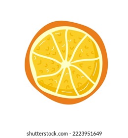 whole, half, cut slice and leaves orange fruit isolated on white background. Tangerine. Organic fruit. Cartoon style. Vector illustration for any design.