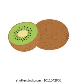 Whole and half kiwi.
