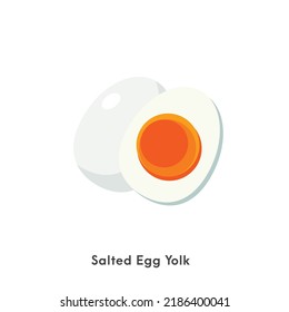 whole and half salted egg yolk vector.